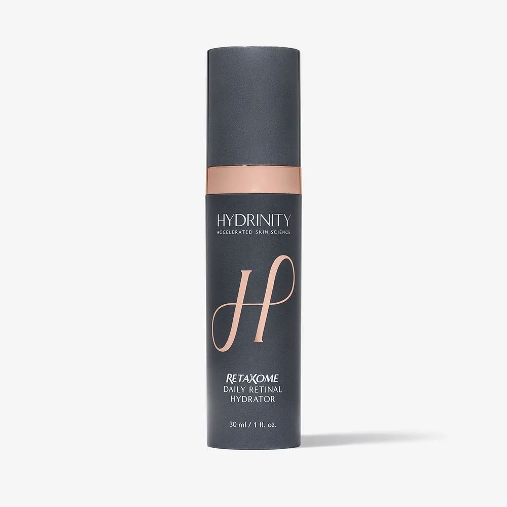 Hydrinity RetaXome Daily Retinal Hydrator bottle.